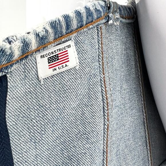 RE/DONE Levi’s Reconstructed Denim Bustier Top Women’s Size XS Cropped Corset - Picture 4 of 5